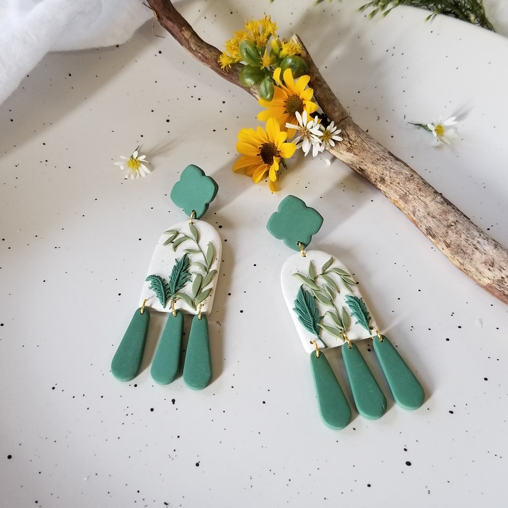 Handcrafted polymer clay earrings